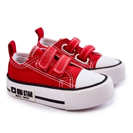 Kinder-Stoffturnschuhe mit Klettverschluss Big Star KK374082 Rot 15