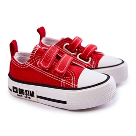 Kinder-Stoffturnschuhe mit Klettverschluss Big Star KK374082 Rot 12