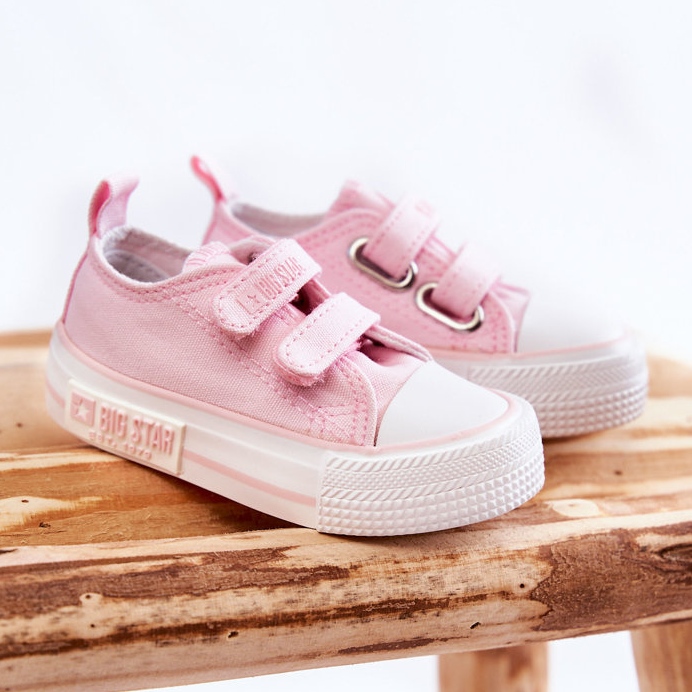 Kinder-Stoffturnschuhe mit Klettverschluss Big Star KK374083 Pink rosa 1