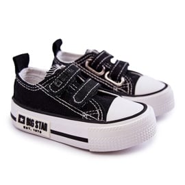 Kinder-Stoffsneaker mit Klettverschluss Big Star KK374074 Schwarz-Weiß 7