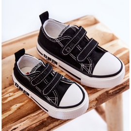 Kinder-Stoffsneaker mit Klettverschluss Big Star KK374074 Schwarz-Weiß 5