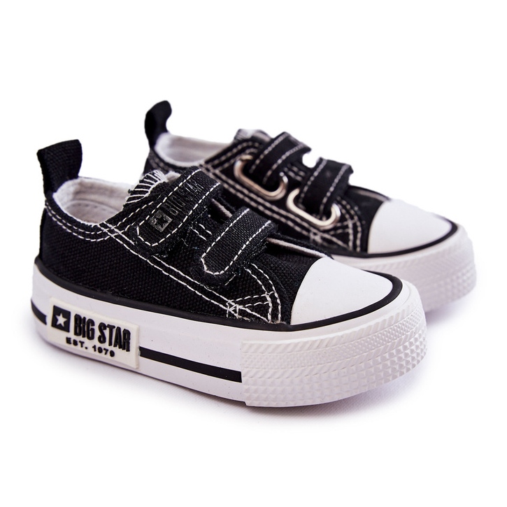 Kinder-Stoffsneaker mit Klettverschluss Big Star KK374074 Schwarz-Weiß 1