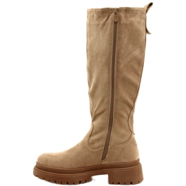Evento Wildlederstiefel mit dickem Boden 22KZ35-5223 Beige 1