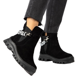 Slip-On-Stiefeletten aus Wildleder mit Dekoration Filippo DBT3927 Schwarz 5