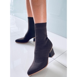 Tiara Braune hochhackige Sockenstiefel 2