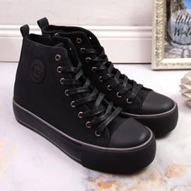 Schwarze, isolierte High-Top-Damensneaker Big Star KK274173 1