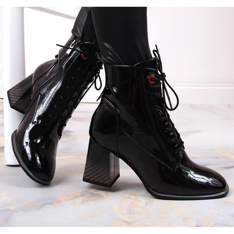 S.Barski Schwarz gefütterte schwarze Stiefel von S. Bararski 1