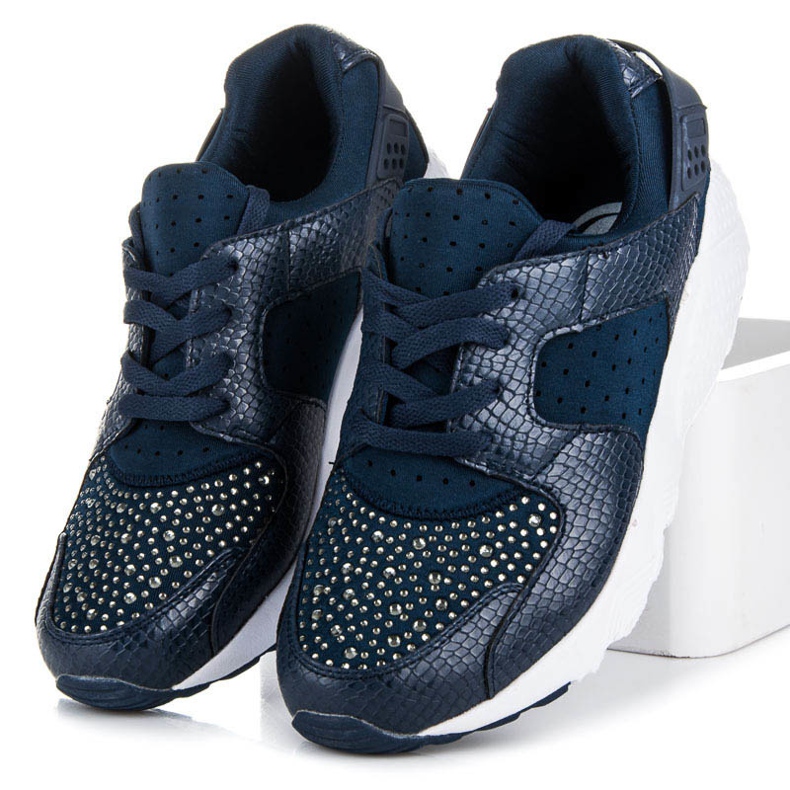 Kylie Sportschuhe mit Kristallen marineblau 2