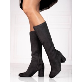 T.Sokolski Eleganter grauer Damenstiefel von Sokolski mit hohem Absatz 1