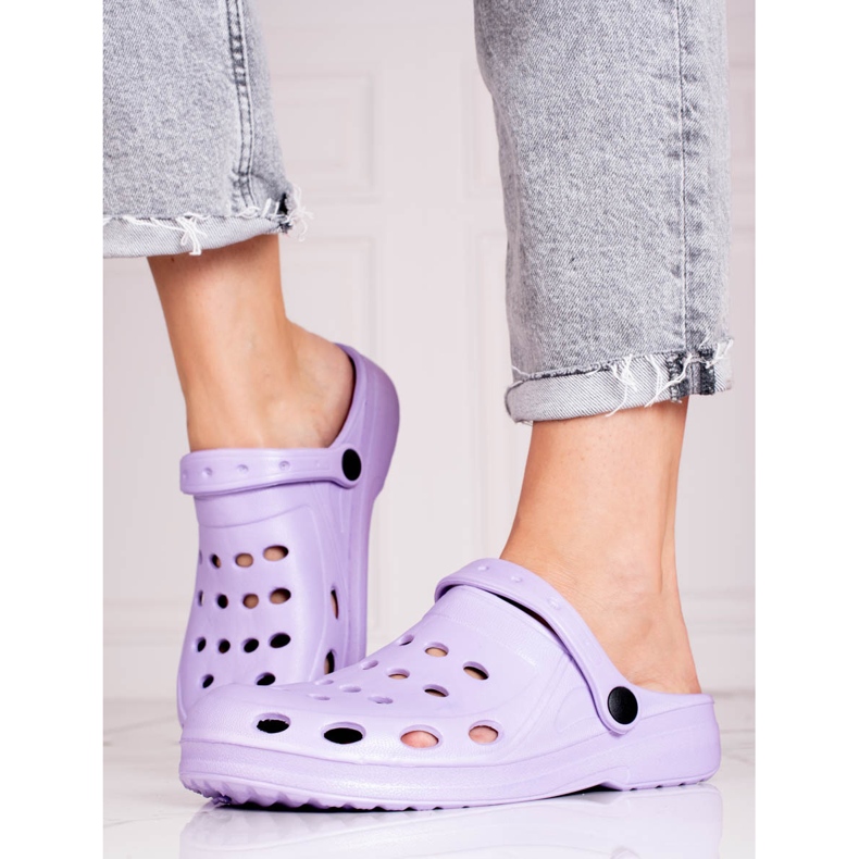 Lilafarbene Pantoffeln von Shelovet für Damen 1