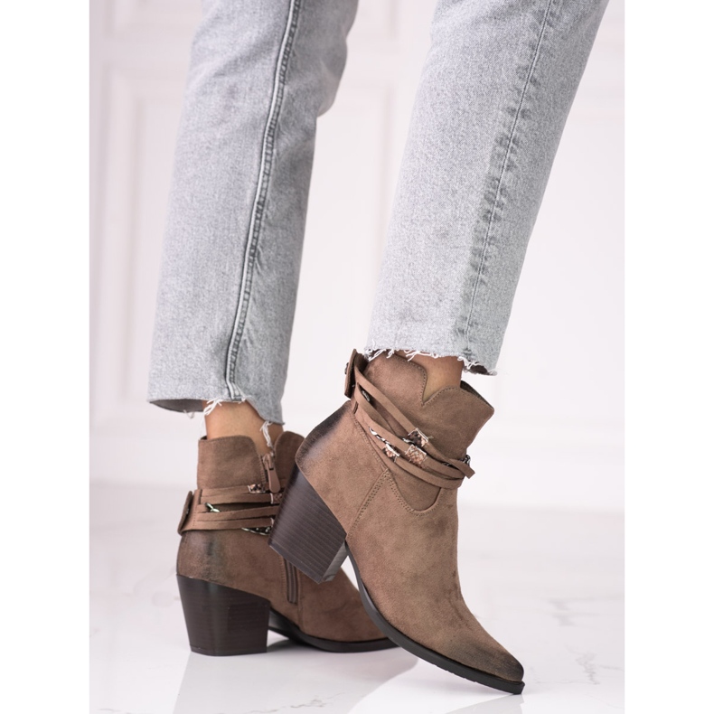 Braune Shelovet Cowboystiefel für Damen 2