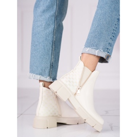 Beige Chelsea-Stiefel für Damen auf der Shelovet-Plattform 1