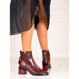 W. Potocki Modische Damenstiefel auf dem Burgunder-Posten von Potocki rot 1