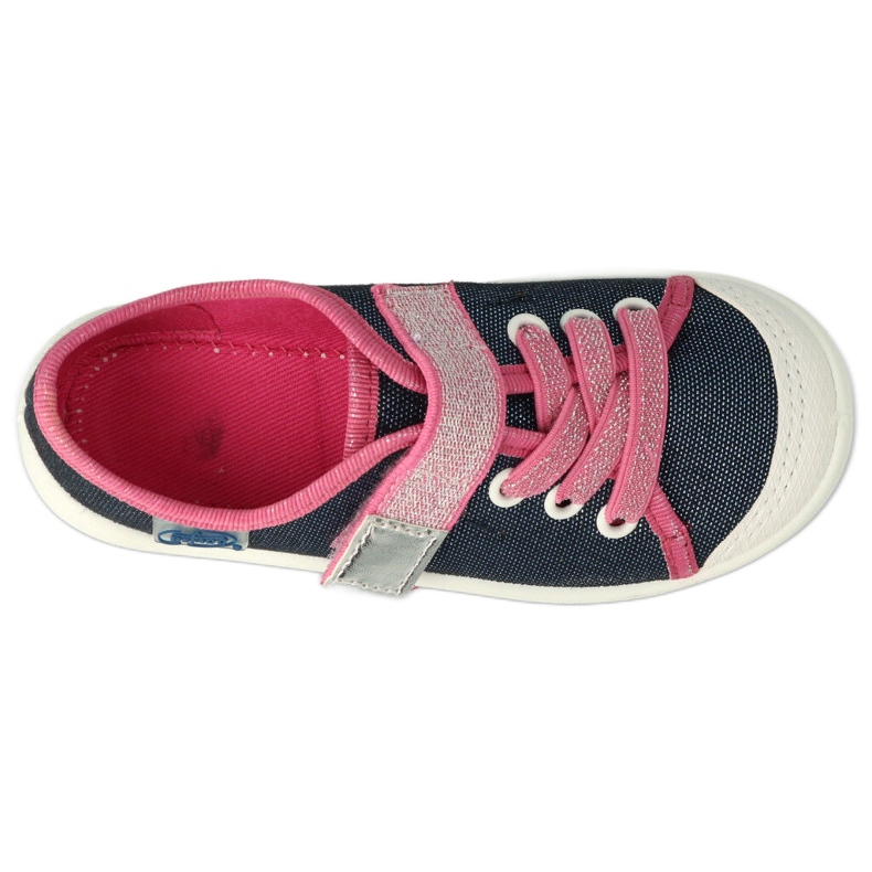 Befado Kinderschuhe 351X001 navy blau rosa silber- 2