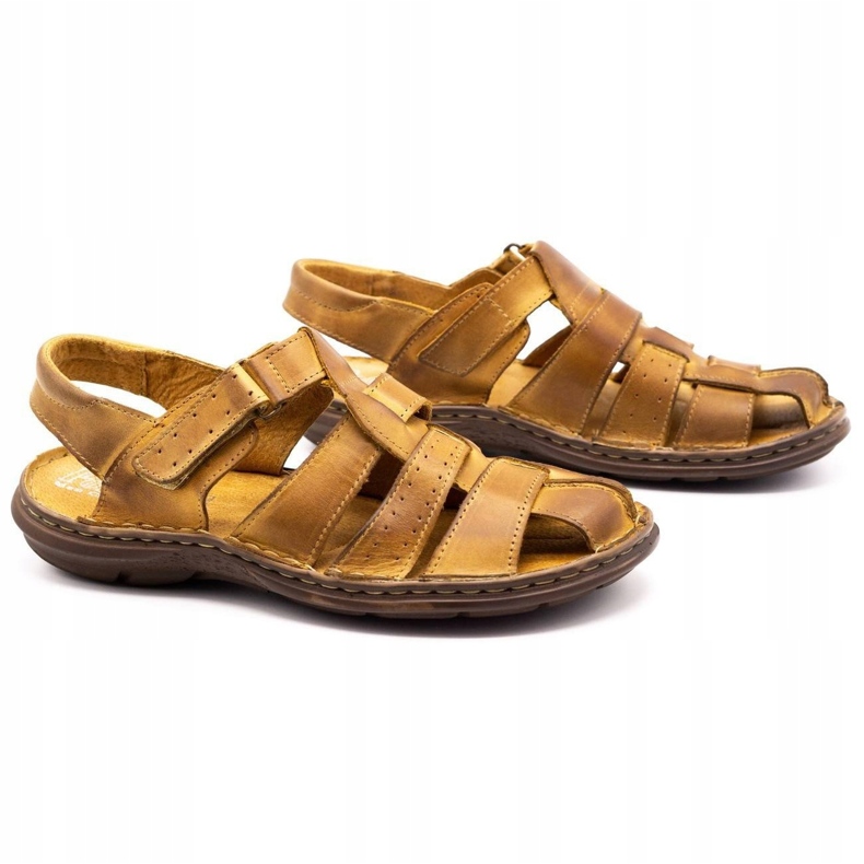 Polbut Herren Ledersandalen 211 beige 2