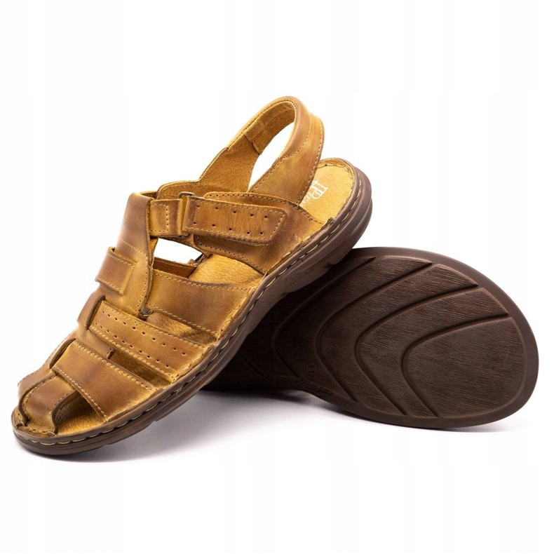 Polbut Herren Ledersandalen 211 beige 3