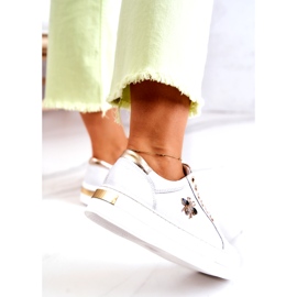 Frauen -Leder -Sportschuhe für Frauen auf der Filipczyk -Plattform mit Zirkonen weiß 4