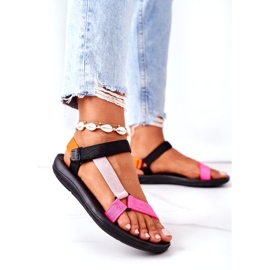 MSMG Damen-Sportsandalen Mehrfarbig rosa 2