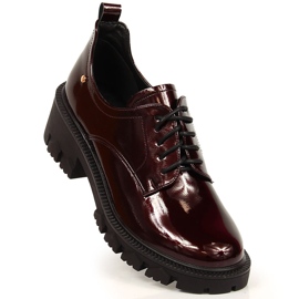 Burgund lackierte Damenloafer Potocki rot mehrfarbig 1