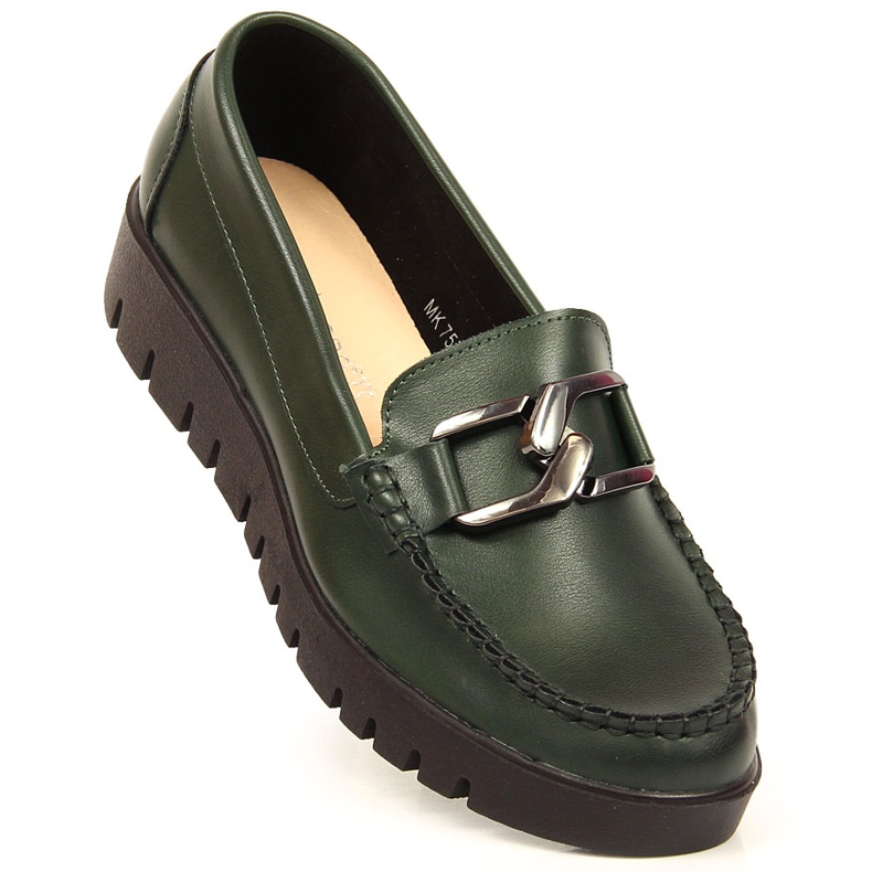 Plateau-Loafer für Damen mit grüner Sergio Leone-Verzierung 1