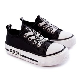 Kinder-Ledersneaker Big Star KK374043 Schwarz-Weiß 2