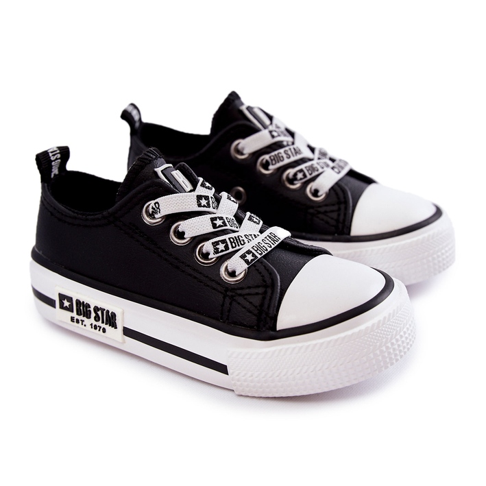 Kinder-Ledersneaker Big Star KK374043 Schwarz-Weiß 2