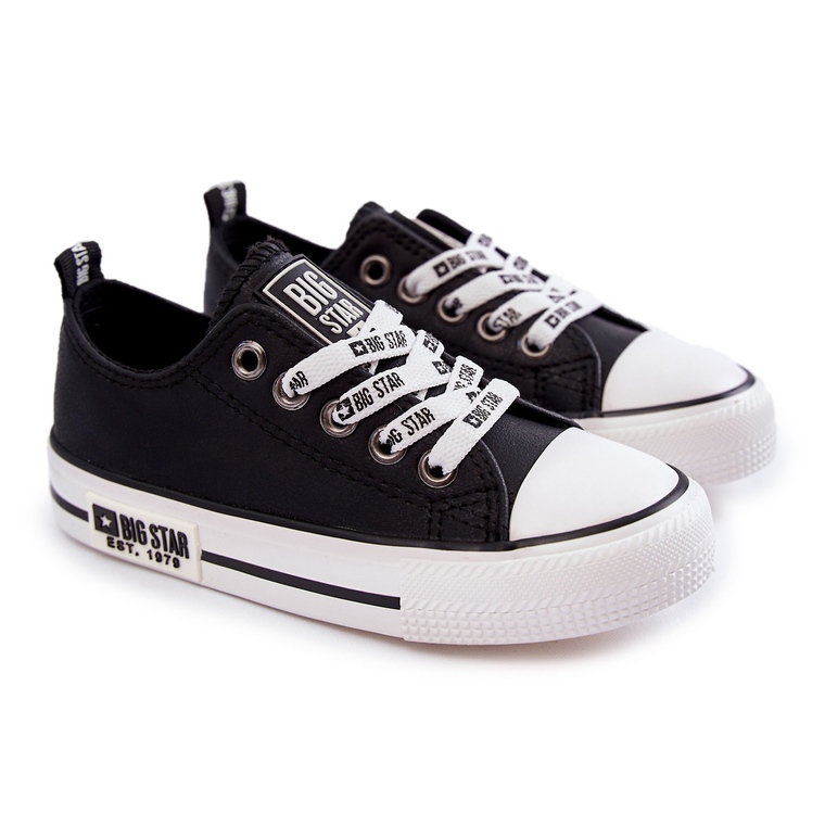 Kinder Ledersneaker Big Star KK374039 Schwarz 1