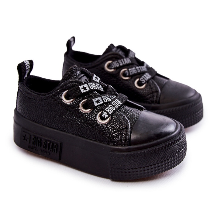 Kinder Ledersneaker Big Star KK374059 Schwarz 1