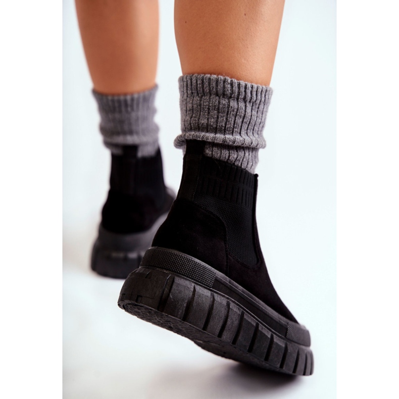 FB2 Modische Slip-On-Stiefel auf der schwarzen Jenna-Plattform 2