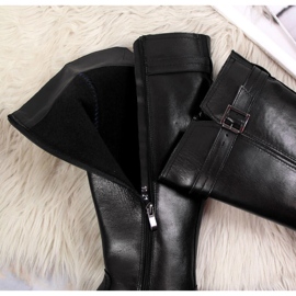 Damenstiefel aus schwarzem Dolce Pietro-Leder 2