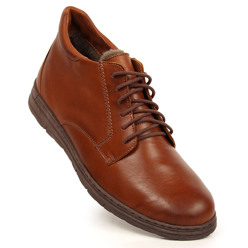 Bequeme Herrenlederschuhe, braun Łukbut 1816 1