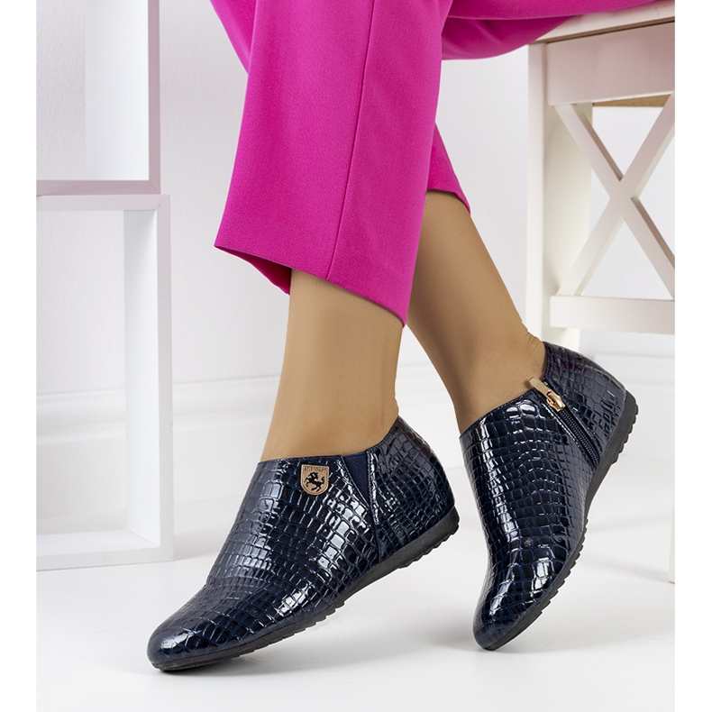 Marineblau lackierte Nelec Schuhe 1