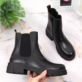 S.Barski Schwarze Stiefel für Damen Jodhpur-Stiefel auf dem Plateau von S. Barski 1