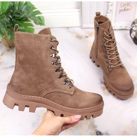 Damenstiefel, braune Wildlederstiefel Potocki 1