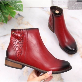 M. DASZYŃSKI Rote Damen warme Jodhpur-Stiefel Daszyński SAN4B 1