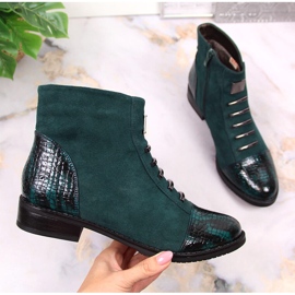 M. DASZYŃSKI Grüne Daszyński SAN6 isolierte grüne Damenstiefel mit Reißverschluss 1