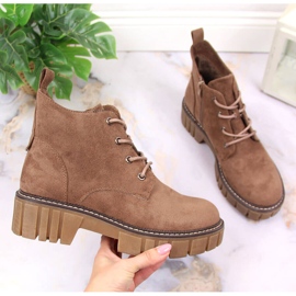 Gefütterte Arbeiterinnen für Damen auf einem braunen Wildlederplateau von Sergio Leone 1