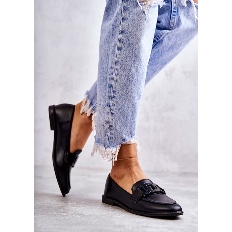 FB2 Damen-Lederslipper mit schwarzer Kerrie-Dekoration 1