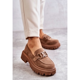 FB2 Damen-Brogues aus Wildleder mit dunkelbeiger Leeza-Verzierung 1