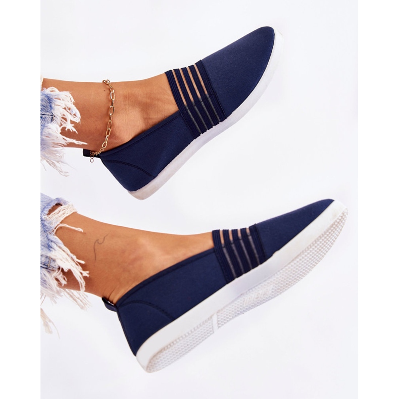 S.Barski Damenmaterial Turnschuhe Slip-On Navy Blue Lilis blau 1