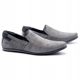 KOMODO Herren Leder Loafer 876 grau 2