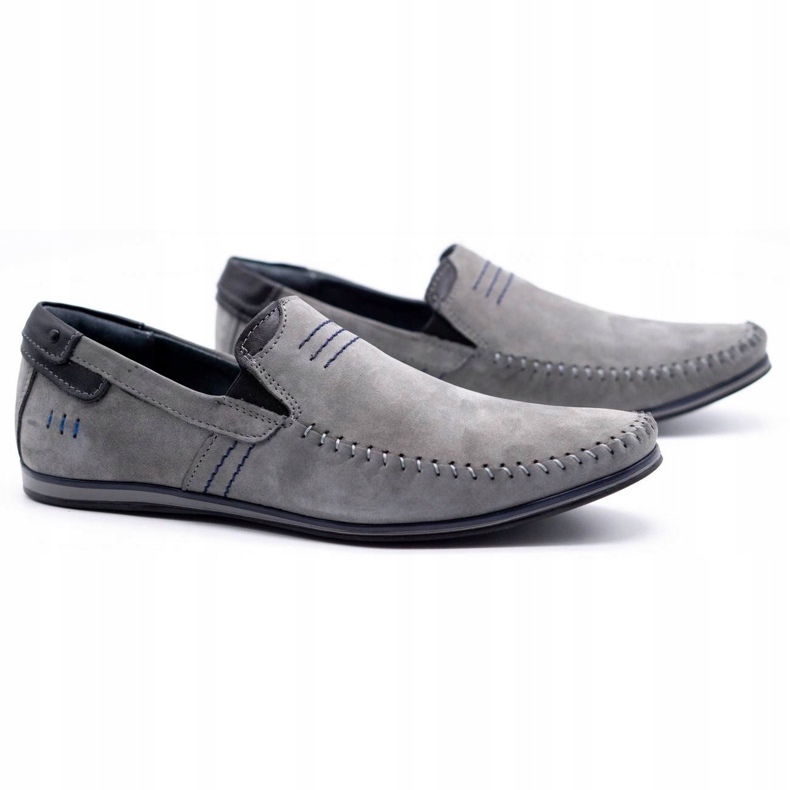 KOMODO Herren Leder Loafer 876 grau 2