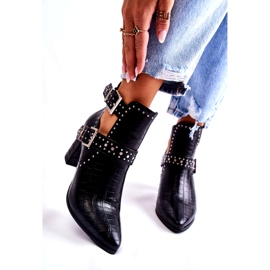 WJ2 Damenstiefel auf Ferse mit Strass Schwarz Kelin 3