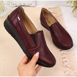 Leder-Slipper Helios W H350L bordeaux rot mehrfarbig 1