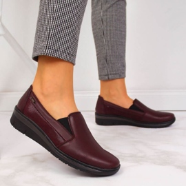 Leder-Slipper Helios W H350L bordeaux rot mehrfarbig 2