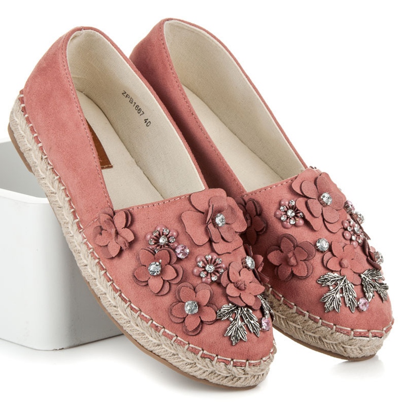 Marquiz Schlupfhalbschuhe mit Verzierungen rosa 1