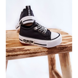 Kinder-Ledersneaker Big Star KK374041 Schwarz-Weiß 3