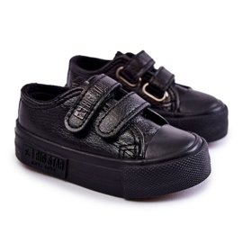 Kinder-Leder-Sneaker mit Klettverschluss Big Star KK374054 Schwarz 10