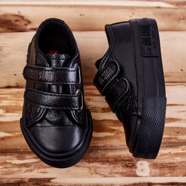 Kinder-Leder-Sneaker mit Klettverschluss Big Star KK374054 Schwarz 5