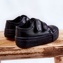 Kinder-Leder-Sneaker mit Klettverschluss Big Star KK374054 Schwarz 4